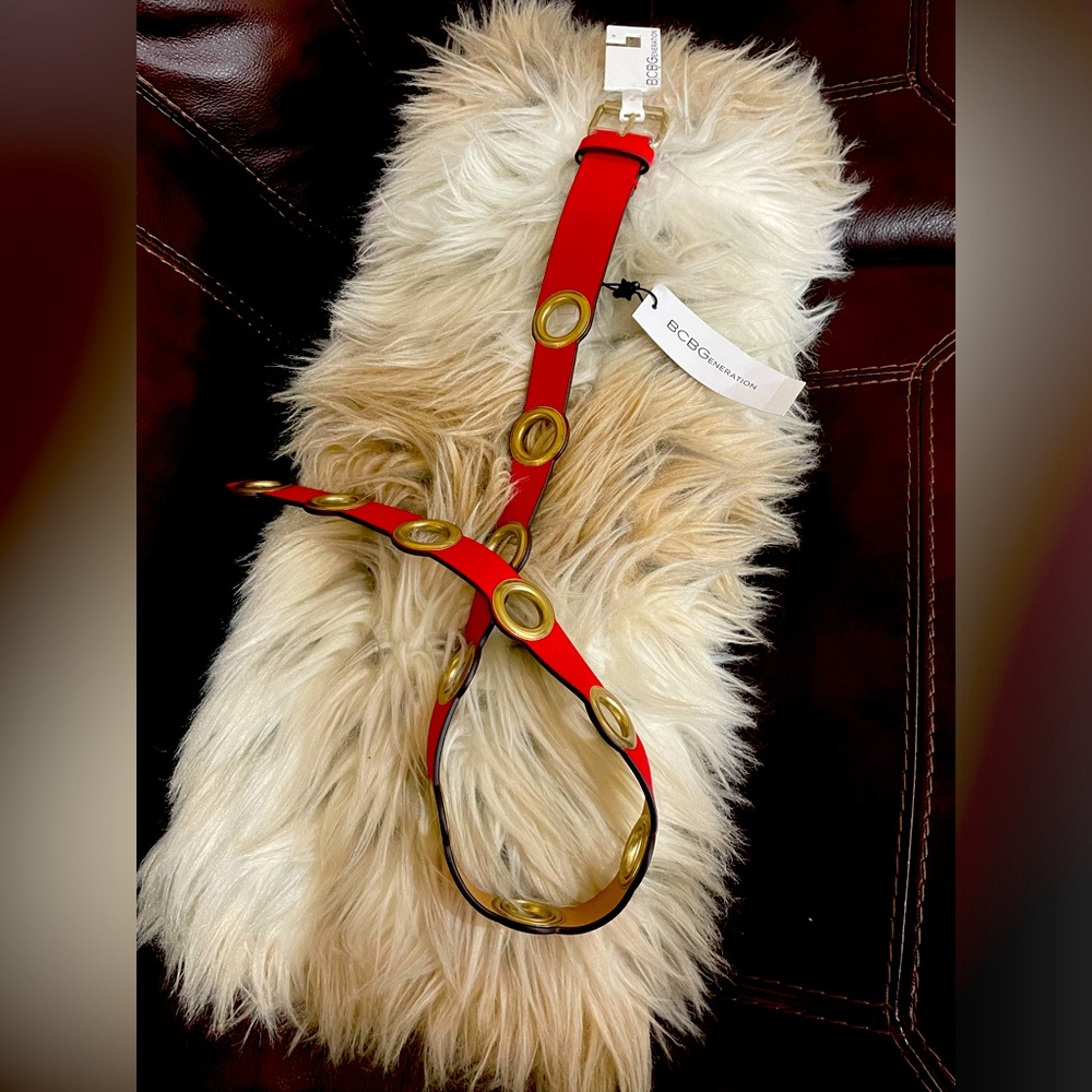 BCBG Modern Red belt. Very Unique